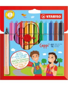 COLOURING PENS CAPPI STABILO ASSORTED COLOUR WALLET 168/144 (Pack Size: 12)