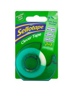 SELLOTAPE CLEVERTAPE WITH DISPENSER 18mm X 25m BLISTER (Pack Size: 6s)