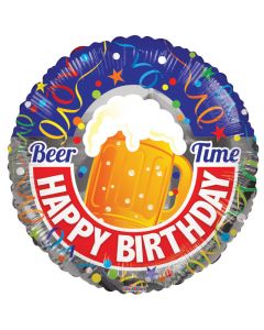 BALLOONS FOIL 18" Happy Birthday Beer (Pack Size: 1)