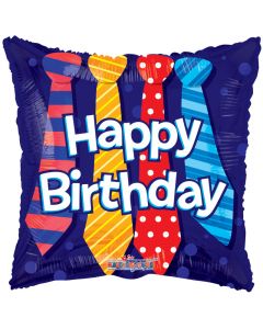 BALLOONS FOIL 18" Happy Birthday Ties (Pack Size: 1)