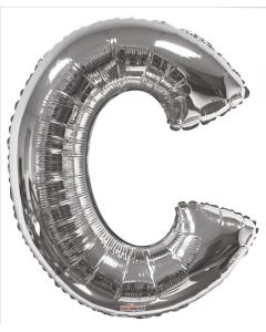 BALLOONS LETTERS 34"   - C - Silver (Pack Size: 1)