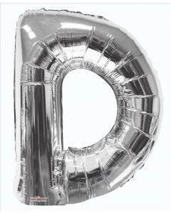 BALLOONS LETTERS 34"  Letter Balloon - D - Silver (Pack Size: 1)