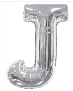 BALLOONS LETTERS 34"  Letter Balloon - J - Silver (Pack Size: 1)