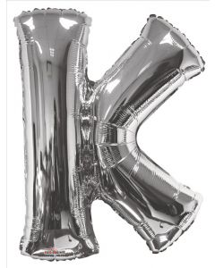 BALLOONS LETTERS 34"  Letter Balloon - K - Silver (Pack Size: 1)