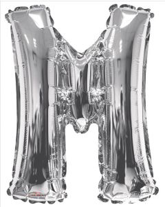 BALLOONS LETTERS 34"   - M - Silver (Pack Size: 1)