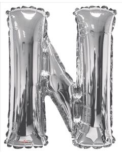 BALLOONS LETTERS 34"   - N - Silver (Pack Size: 1)