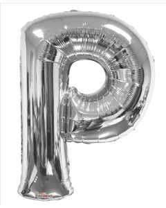BALLOONS LETTERS 34"  Letter Balloon - P - Silver (Pack Size: 1)