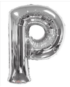 BALLOONS LETTERS 34"   - P - Silver (Pack Size: 1)