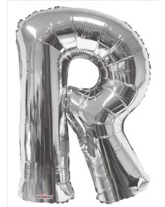 BALLOONS LETTERS 34"  Letter Balloon - R - Silver (Pack Size: 1)