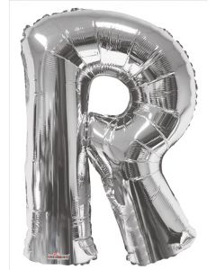 BALLOONS LETTERS 34"   - R - Silver (Pack Size: 1)