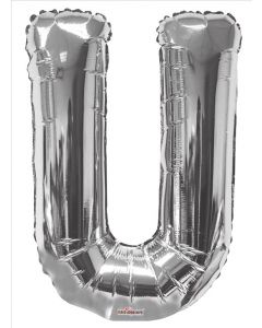 BALLOONS LETTERS 34"   - U - Silver (Pack Size: 1)