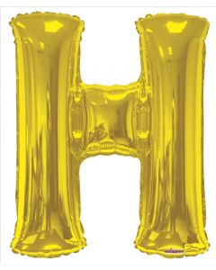 BALLOONS LETTERS 34"  Letter Balloon - H - Gold (Pack Size: 1)