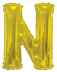 BALLOONS LETTERS 34"  Letter Balloon - N - Gold (Pack Size: 1)
