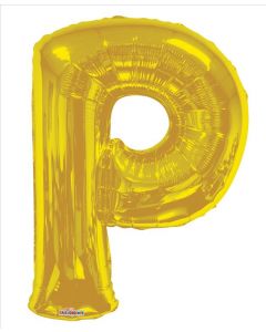 BALLOONS LETTERS 34"  Letter Balloon - P - Gold (Pack Size: 1)