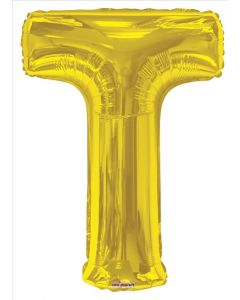 BALLOONS LETTERS 34"   - T - Gold (Pack Size: 1)