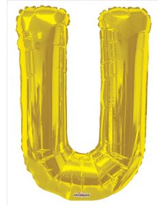 BALLOONS LETTERS 34"  Letter Balloon - U - Gold (Pack Size: 1)