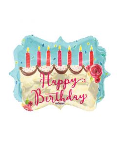 BALLOONS FOIL 18" Birthday Cake Marquee Shape (Pack Size: 1)