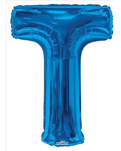 BALLOONS LETTERS 34"   -  T - Blue (Pack Size: 1)