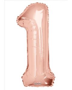 BALLOONS NUMBERS 34"  Number Balloon - 1 - Rose Gold (Pack Size: 1)