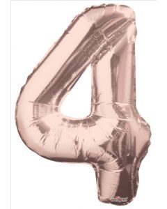 BALLOONS NUMBERS 34"  Number Balloon - 4 - Rose Gold (Pack Size: 1)