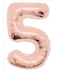 BALLOONS NUMBERS 34"   - 5 - Rose Gold (Pack Size: 1)