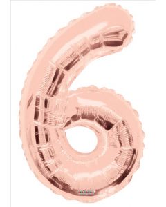BALLOONS NUMBERS 34"   - 6 - Rose Gold (Pack Size: 1)