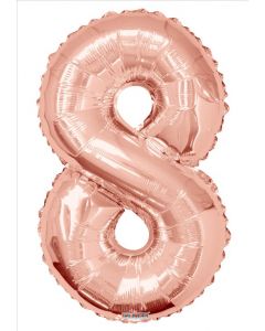 BALLOONS NUMBERS 34"  Number Balloon - 8 - Rose Gold (Pack Size: 1)