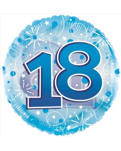 BALLOONS FOIL Age 18 Clearview Balloon - Blue (24 inch) (Pack Size: 1)