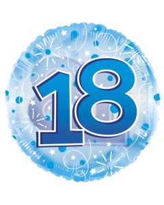 BALLOONS FOIL Age 18 Clearview Balloon - Blue (24 inch) (Pack Size: 1)