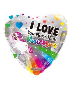 BALLOONS FOIL Balloon 18" I Love You More than Unicorns Balloon (Pack Size: 1)