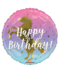 BALLOONS FOIL 18" Birthday Unicorn Balloon (Pack Size: 1)