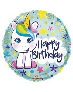 BALLOONS FOIL 18" Birthday Cute Unicorn Balloon (Pack Size: 1)