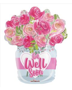 BALLOONS FOIL Get Well Roses Balloon (18 inch) (Pack Size: 1)