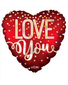 BALLOONS FOIL 18" LOVE YOU MATT RED BALLOON (18 INCH) (Pack Size: 1)