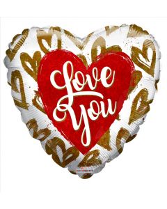 BALLOONS FOIL 18" HOLOGRAPHIC HEARTS LOVE BALLOON (18 INCH) (Pack Size: 1)