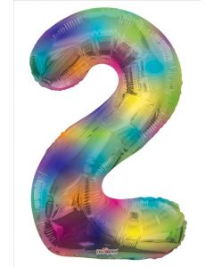BALLOONS NUMBERS 34" Number Balloon - 2 - Rainbow (Pack Size: 1)
