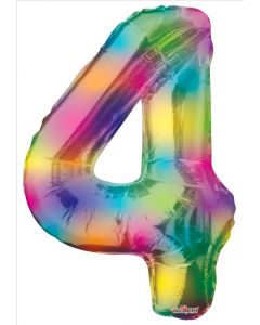 BALLOONS NUMBERS 34" Number Balloon - 4 - Rainbow (Pack Size: 1)