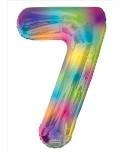 BALLOONS NUMBERS 34"  - 7 - Rainbow (Pack Size: 1)