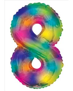 BALLOONS NUMBERS 34" Number Balloon - 8 - Rainbow (Pack Size: 1)