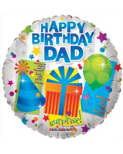 BALLOONS FOIL 18" Happy Birthday Dad sv (Pack Size: 1)