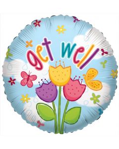 BALLOONS FOIL 18" Get Well Tulips (Pack Size: 1)