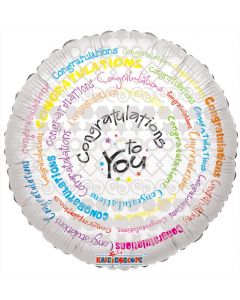 BALLOONS FOIL 18" Congrats - Congratulations to You - Spiral (Pack Size: 1)