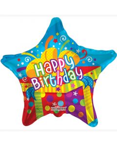 BALLOONS FOIL 18" Happy Birthday Star Balloon (Pack Size: 1)