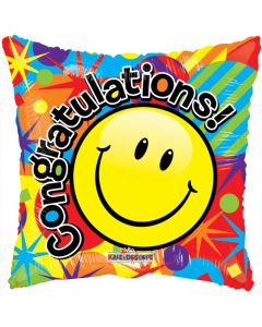 BALLOONS FOIL 18" Congrats- Smiley Congratulations (Pack Size: 1)