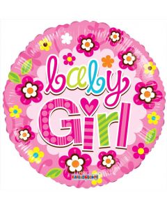 BALLOONS FOIL 18" Baby- Baby Girl Stars Gellibean (Pack Size: 1)