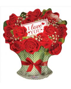 BALLOONS FOIL Balloon 18" I Love You Red Roses Bunch (Pack Size: 1)