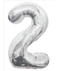 BALLOONS NUMBERS 34"   - 2 - Silver (Pack Size: 1)