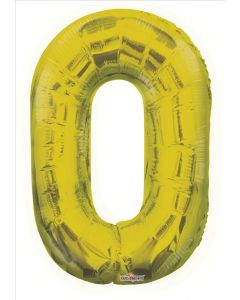 BALLOONS NUMBERS 34"  Number Balloon - 0 - Gold (Pack Size: 1)
