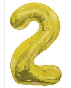 BALLOONS NUMBERS 34"  Number Balloon - 2- Gold (Pack Size: 1)