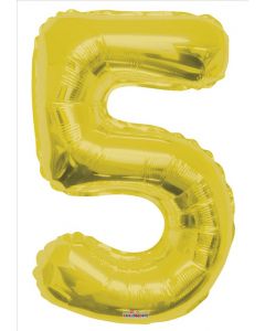 BALLOONS NUMBERS 34"  Number Balloon - 5 - Gold (Pack Size: 1)